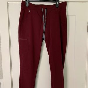 Figs Scrub Pants- ZAMORA Jogger M Tall, Burgundy